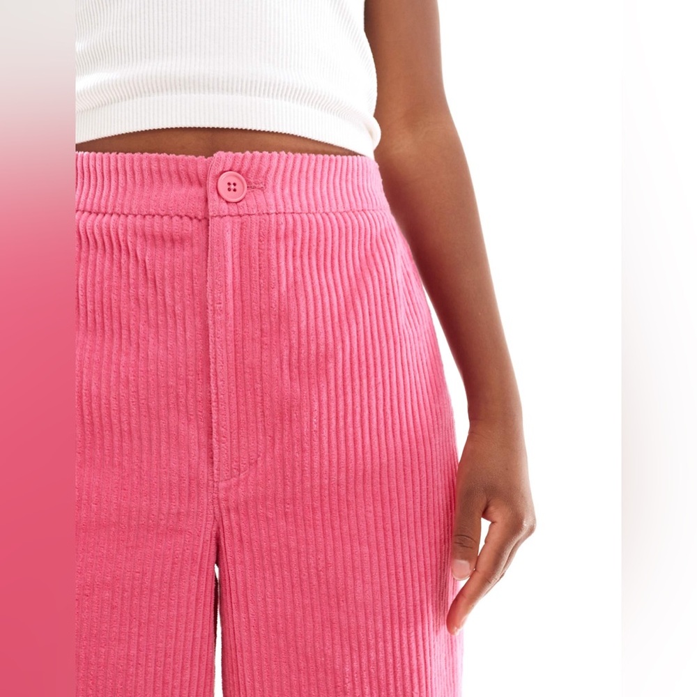 ASOS DESIGN cord barrel pants in pink - Picture 4 of 11